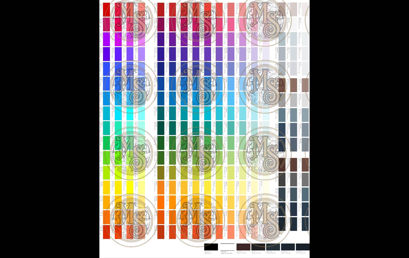 Color Matching Guide (PRINTED TRANSFER)